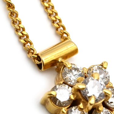 ノンブランド NON BRAND ダイヤ ペンダント イエローゴールド×シルバー K18YG ダイヤモンド ネックレス Au750 18K 18金 7P 7石 7粒 フラワーモチーフ 花