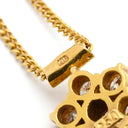 ノンブランド NON BRAND ダイヤ ペンダント イエローゴールド×シルバー K18YG ダイヤモンド ネックレス Au750 18K 18金 7P 7石 7粒 フラワーモチーフ 花