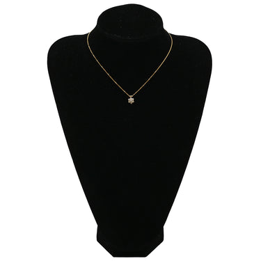 ノンブランド NON BRAND ダイヤ ペンダント イエローゴールド×シルバー K18YG ダイヤモンド ネックレス Au750 18K 18金 7P 7石 7粒 フラワーモチーフ 花