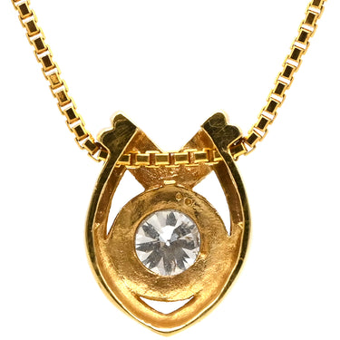 ノンブランド NON BRAND ダイヤペンダント イエローゴールド K18YG ダイヤモンド ネックレス 18K 1P 1石 1粒 ダイヤモンド 0.24ct ベネチアンチェーン