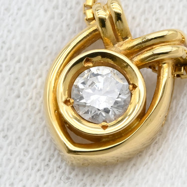 ノンブランド NON BRAND ダイヤペンダント イエローゴールド K18YG ダイヤモンド ネックレス 18K 1P 1石 1粒 ダイヤモンド 0.24ct ベネチアンチェーン