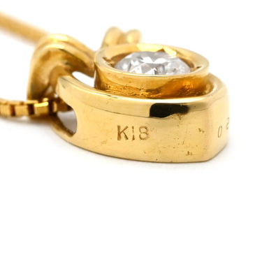 ノンブランド NON BRAND ダイヤペンダント イエローゴールド K18YG ダイヤモンド ネックレス 18K 1P 1石 1粒 ダイヤモンド 0.24ct ベネチアンチェーン