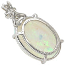 ノンブランド NON BRAND オパール 7ct ダイヤモンド ホワイトゴールド K18WG オパール ダイヤモンド ペンダントトップ 白 ホワイト 1石 4Pダイヤ カボションカット ネックレストップ チャーム