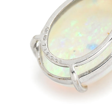 ノンブランド NON BRAND オパール 7ct ダイヤモンド ホワイトゴールド K18WG オパール ダイヤモンド ペンダントトップ 白 ホワイト 1石 4Pダイヤ カボションカット ネックレストップ チャーム