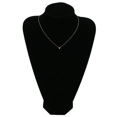 ノンブランド NON BRAND ダイヤ ペンダント プラチナシルバー K18YG ダイヤモンド ネックレス Au750 18K 18金 1P 1石 1粒 ソリティア ラウンド アズキチェーン プリンセスサイズ