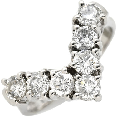 ノンブランド NON BRAND ダイヤリング プラチナシルバー Pt900 ダイヤモンド リング 指輪 V字 Vライン 7P 7石 13.5号