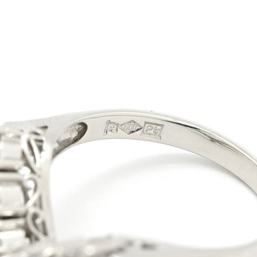 ノンブランド NON BRAND ダイヤリング プラチナシルバー Pt900 ダイヤモンド リング 指輪 V字 Vライン 7P 7石 13.5号