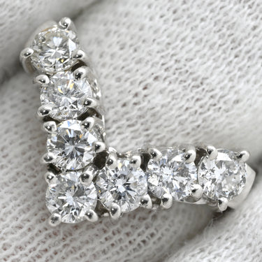 ノンブランド NON BRAND ダイヤリング プラチナシルバー Pt900 ダイヤモンド リング 指輪 V字 Vライン 7P 7石 13.5号