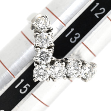 ノンブランド NON BRAND ダイヤリング プラチナシルバー Pt900 ダイヤモンド リング 指輪 V字 Vライン 7P 7石 13.5号