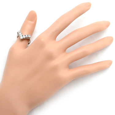 ノンブランド NON BRAND ダイヤリング プラチナシルバー Pt900 ダイヤモンド リング 指輪 V字 Vライン 7P 7石 13.5号