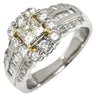 ノンブランド NON BRAND ダイヤ 0.515ct デザインリング プラチナシルバー×イエローゴールド Pt900 ダイヤモンド K18YG リング 指輪 プラチナ900 スクエア プリンセスカット ラウンドブリリアントカット 14号