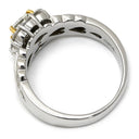 ノンブランド NON BRAND ダイヤ 0.515ct デザインリング プラチナシルバー×イエローゴールド Pt900 ダイヤモンド K18YG リング 指輪 プラチナ900 スクエア プリンセスカット ラウンドブリリアントカット 14号