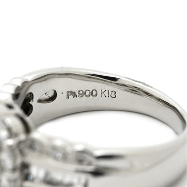 ノンブランド NON BRAND ダイヤ 0.515ct デザインリング プラチナシルバー×イエローゴールド Pt900 ダイヤモンド K18YG リング 指輪 プラチナ900 スクエア プリンセスカット ラウンドブリリアントカット 14号