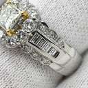 ノンブランド NON BRAND ダイヤ 0.515ct デザインリング プラチナシルバー×イエローゴールド Pt900 ダイヤモンド K18YG リング 指輪 プラチナ900 スクエア プリンセスカット ラウンドブリリアントカット 14号