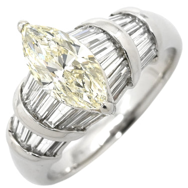 ノンブランド NON BRAND ダイヤリング プラチナシルバー Pt900 ダイヤモンド リング 指輪 マーキスカット ダイヤモンド 13号