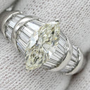 ノンブランド NON BRAND ダイヤリング プラチナシルバー Pt900 ダイヤモンド リング 指輪 マーキスカット ダイヤモンド 13号