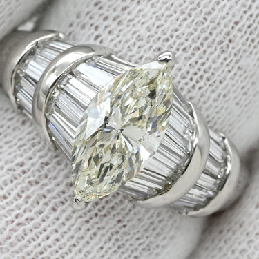 ノンブランド NON BRAND ダイヤリング プラチナシルバー Pt900 ダイヤモンド リング 指輪 マーキスカット ダイヤモンド 13号