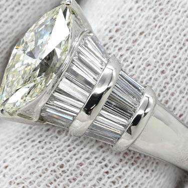 ノンブランド NON BRAND ダイヤリング プラチナシルバー Pt900 ダイヤモンド リング 指輪 マーキスカット ダイヤモンド 13号