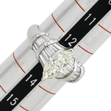 ノンブランド NON BRAND ダイヤリング プラチナシルバー Pt900 ダイヤモンド リング 指輪 マーキスカット ダイヤモンド 13号