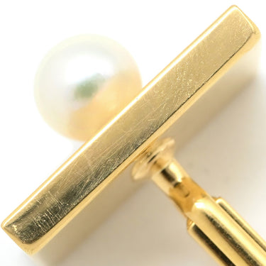 ノンブランド NON BRAND パール タイピン セット ホワイト×イエローゴールド K18YG GP(バックピン) カフス K18YG Au750 18K 18金 あこや アコヤ 真珠 タイタック ピンズ