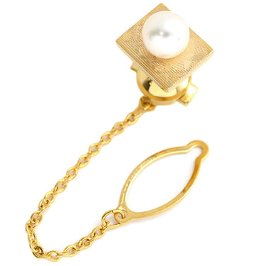 ノンブランド NON BRAND パール タイピン セット ホワイト×イエローゴールド K18YG GP(バックピン) カフス K18YG Au750 18K 18金 あこや アコヤ 真珠 タイタック ピンズ