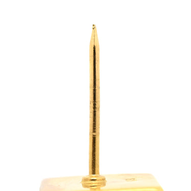 ノンブランド NON BRAND パール タイピン セット ホワイト×イエローゴールド K18YG GP(バックピン) カフス K18YG Au750 18K 18金 あこや アコヤ 真珠 タイタック ピンズ