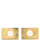 ノンブランド NON BRAND パール タイピン セット ホワイト×イエローゴールド K18YG GP(バックピン) カフス K18YG Au750 18K 18金 あこや アコヤ 真珠 タイタック ピンズ