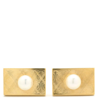 ノンブランド NON BRAND パール タイピン セット ホワイト×イエローゴールド K18YG GP(バックピン) カフス K18YG Au750 18K 18金 あこや アコヤ 真珠 タイタック ピンズ