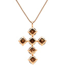 ノンブランド NON BRAND クロス ダイヤモンド ピンクゴールド K18PG ダイヤモンド ネックレス 十字架 Au750 18K 18金 PG