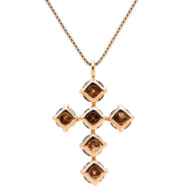 ノンブランド NON BRAND クロス ダイヤモンド ピンクゴールド K18PG ダイヤモンド ネックレス 十字架 Au750 18K 18金 PG