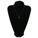 ノンブランド NON BRAND クロス ダイヤモンド ピンクゴールド K18PG ダイヤモンド ネックレス 十字架 Au750 18K 18金 PG