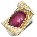 ノンブランド NON BRAND ルビー ダイヤリング ホワイトゴールド K18WG ルビー ダイヤモンド リング 指輪 レッド 赤 ダイヤモンド クッションミックスカット 2.52ct 11号