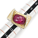 ノンブランド NON BRAND ルビー ダイヤリング ホワイトゴールド K18WG ルビー ダイヤモンド リング 指輪 レッド 赤 ダイヤモンド クッションミックスカット 2.52ct 11号