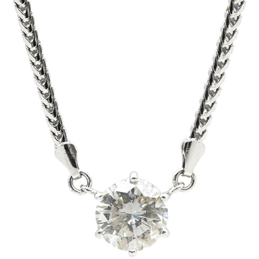 ノンブランド NON BRAND ダイヤ ペンダント プラチナシルバー Pt850 ダイヤモンド ネックレス 1P 1石 1粒 6本爪 ダイヤモンド