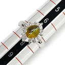 ノンブランド NON BRAND キャッツアイ2.1ct ダイヤリング プラチナシルバー Pt900 クリソベリルキャッツアイ ダイヤモンド リング 指輪 猫目石 緑褐色 PM900 テーパーダイヤ 7号