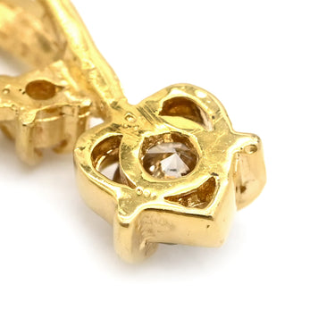 ノンブランド NON BRAND イエローゴールド K18YG ダイヤモンド ペンダントトップ ペンダントヘッド Au750 18K 18金 1P 1石 1粒 ダイヤ ハート