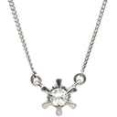 ノンブランド NON BRAND ダイヤ ペンダント プラチナシルバー Pt850 ダイヤモンド ネックレス プラチナム 1P 1石 1粒 フラワーモチーフ 花