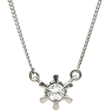 ノンブランド NON BRAND ダイヤ ペンダント プラチナシルバー Pt850 ダイヤモンド ネックレス プラチナム 1P 1石 1粒 フラワーモチーフ 花