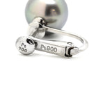 ノンブランド NON BRAND 黒蝶パール 9.4・9.6mm プラチナシルバー Pt900 パール イヤリング 黒 グレー 黒銀色 1粒 1P ネジバネ式