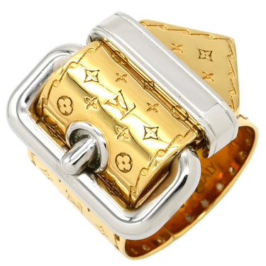ルイヴィトン LOUIS VUITTON ナノグラム ベルトモチーフ リング M64705 ゴールド×シルバー GP 14038 リング 指輪 モノグラム 14号