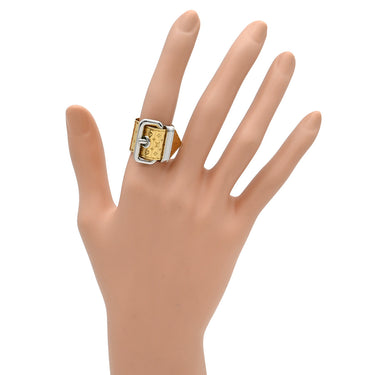 ルイヴィトン LOUIS VUITTON ナノグラム ベルトモチーフ リング M64705 ゴールド×シルバー GP 14038 リング 指輪 モノグラム 14号