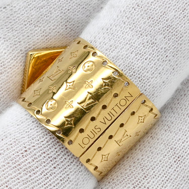 ルイヴィトン LOUIS VUITTON ナノグラム ベルトモチーフ リング M64705 ゴールド×シルバー GP 14038 リング 指輪 モノグラム 14号