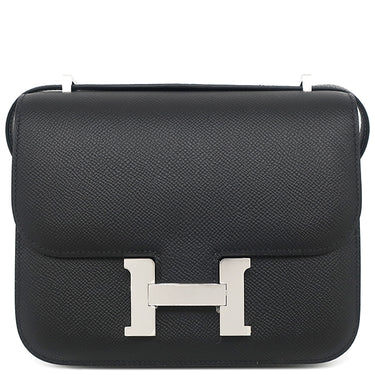 エルメス HERMES コンスタンスミニ 3 ブラック ヴォーエプソン ショルダーバッグ シルバー金具 黒