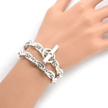 エルメス HERMES シェーヌダンクル PM シルバー シルバー925 ネックレス スターリングシルバー AG925 43コマ 2連ブレスレット