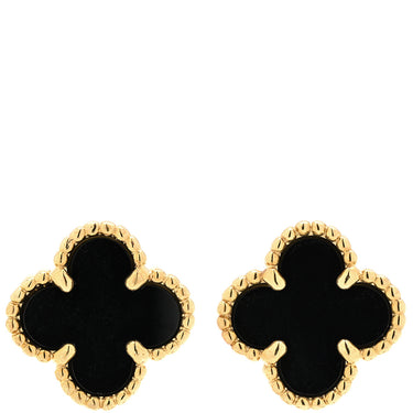 ヴァンクリーフアーペル Van Cleef & Arpels スウィート アルハンブラ VCARA44900 ブラック×イエローゴールド K18YG オニキス ピアス 黒 750YG 18K