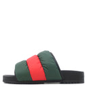 グッチ GUCCI パデット ウェブ スライドサンダル グリーン×レッド×ブラック ナイロン ラバー #36 サンダル 緑 赤 黒 シャワーサンダル