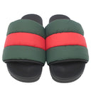 グッチ GUCCI パデット ウェブ スライドサンダル グリーン×レッド×ブラック ナイロン ラバー #36 サンダル 緑 赤 黒 シャワーサンダル