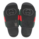 グッチ GUCCI パデット ウェブ スライドサンダル グリーン×レッド×ブラック ナイロン ラバー #36 サンダル 緑 赤 黒 シャワーサンダル