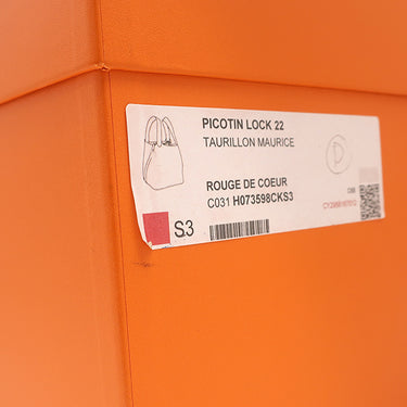 エルメス HERMES ピコタンロックMM ルージュクー トリヨンモーリス ハンドバッグ シルバー金具 赤