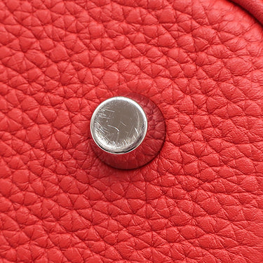 エルメス HERMES ピコタンロックMM ルージュクー トリヨンモーリス ハンドバッグ シルバー金具 赤